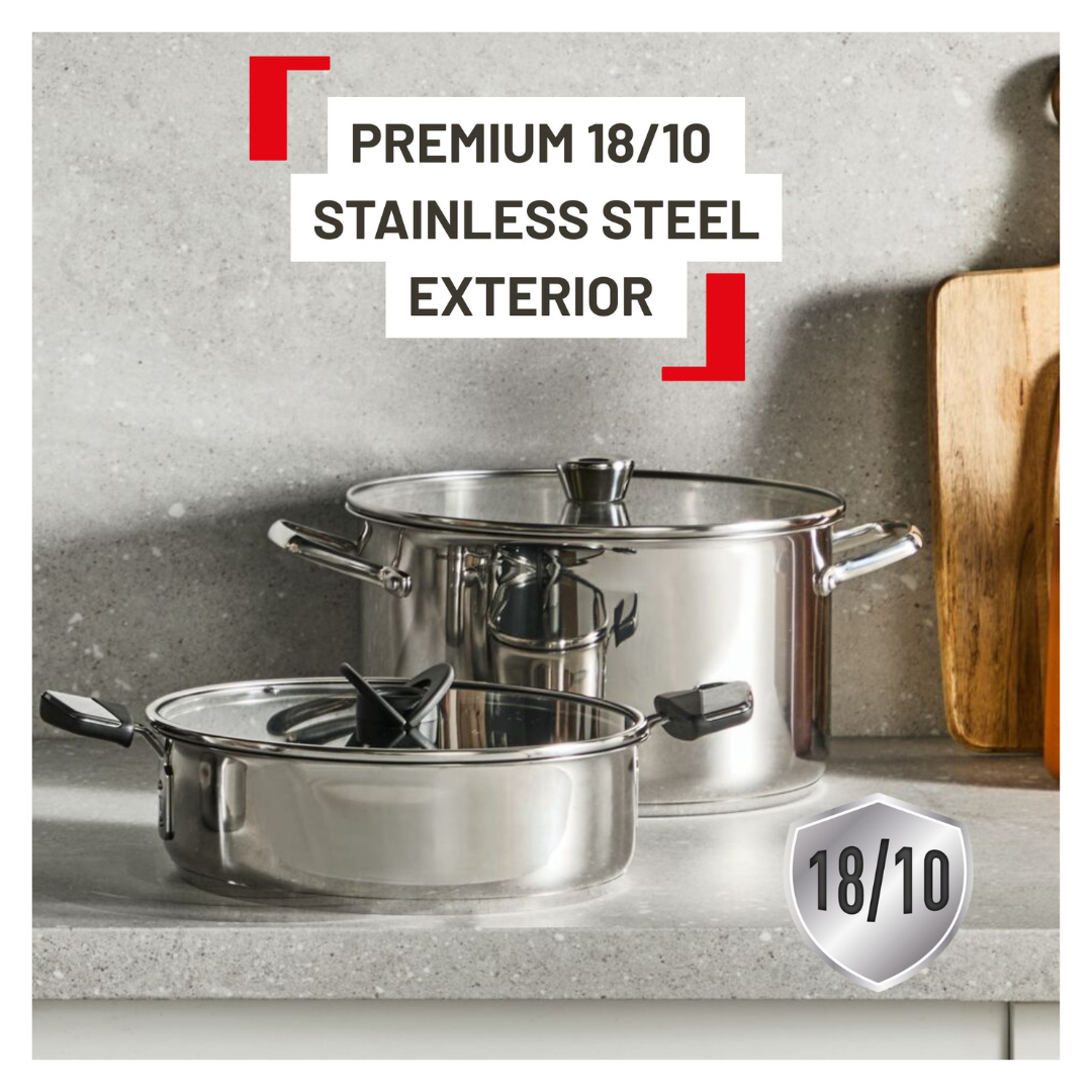 Tefal Space+ Emotion+ Induction Stainless Steel Non-Stick Shallowpan 26cm + Lid