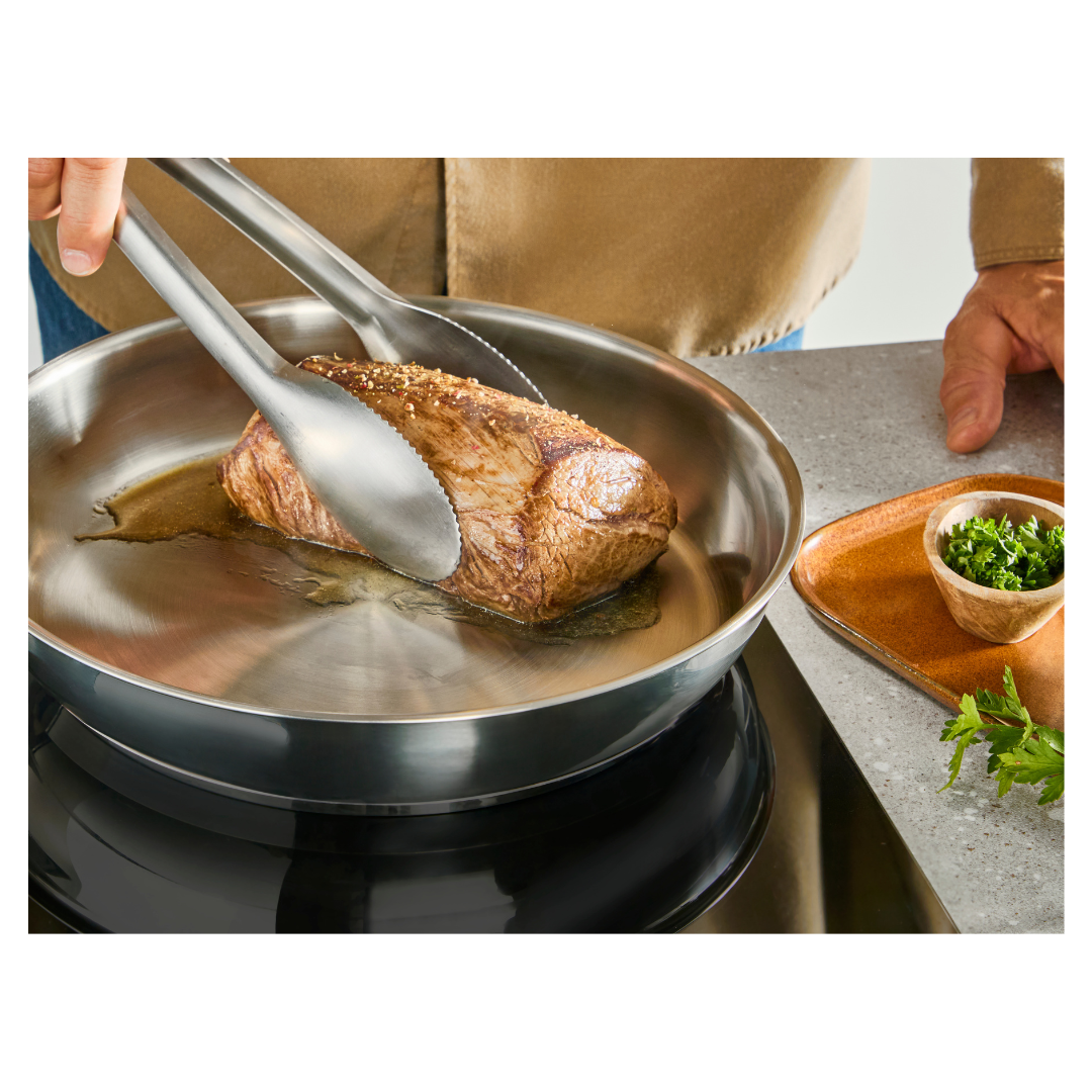 Tefal Emotion+ Induction Stainless Steel Uncoated Triple Pack Frypans 24/30cm & 28cm Wok