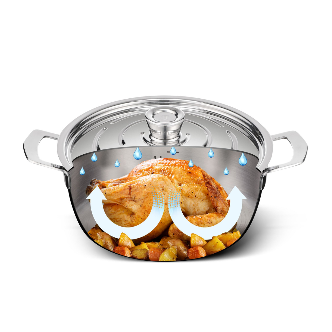 Tefal Emotion+ Gourmet Induction Stainless Steel Uncoated Dutch Oven 24cm