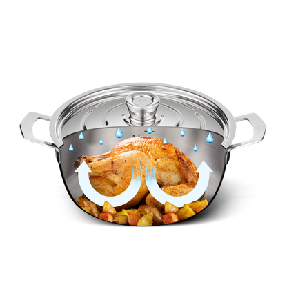 Tefal Emotion+ Gourmet Induction Stainless Steel Uncoated Dutch Oven 24cm