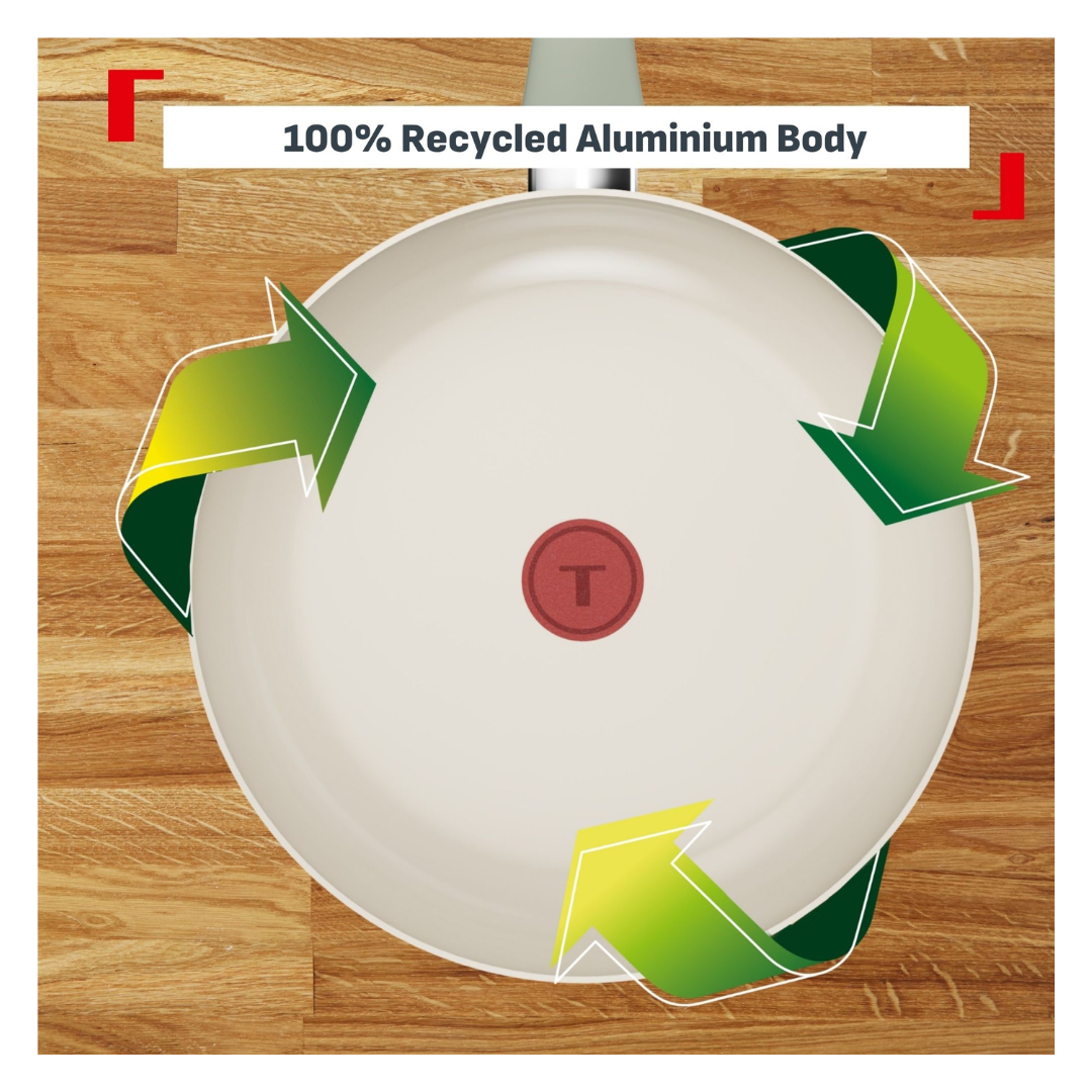 Tefal Recycle Induction Ceramic Green Lichen Non-Stick Frypan 24cm