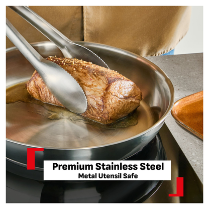 Tefal Ingenio Emotion+ Induction Uncoated Stainless Steel 4pc Frypan Set