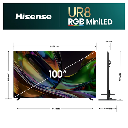 Hisense RGB MiniLED 100''UR8S 180Hz 4K Smart AI TV (2026)