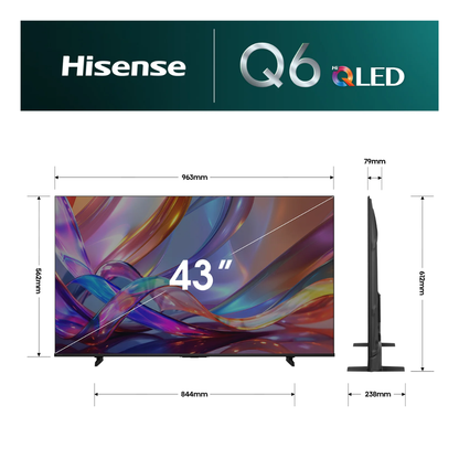 Hisense 43" Q6SAU 4K QLED Smart TV (2026)