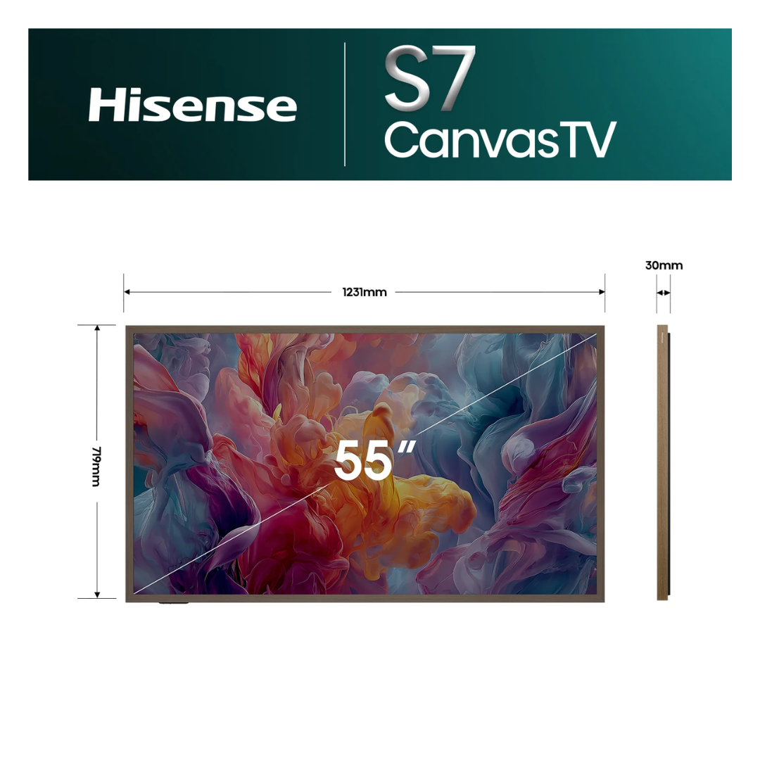 Hisense 55" Canvas TV S7SAU 4K Hi-QLED 144Hz Smart TV (2026)
