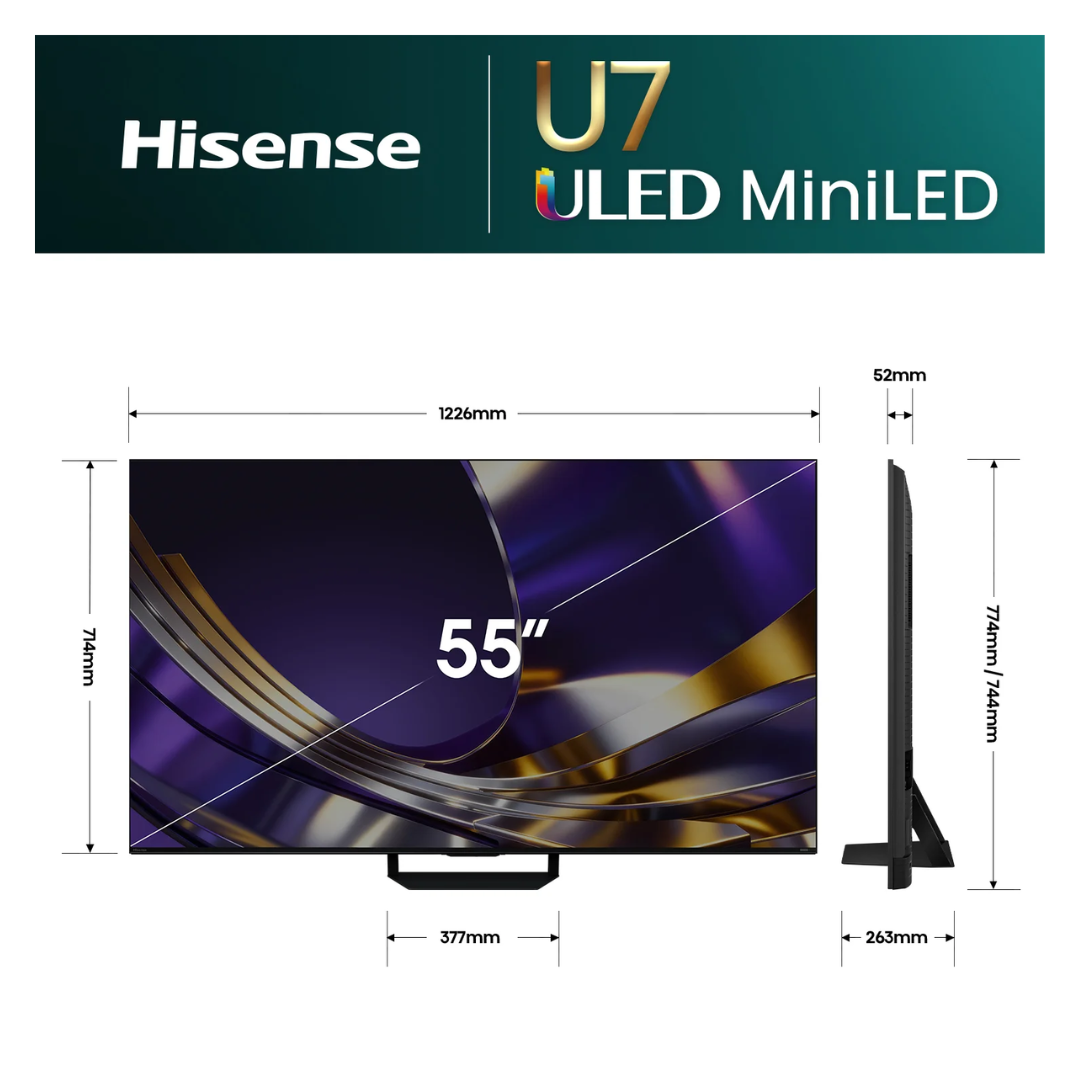 Hisense 55" ULED MiniLED U7SAU 4K QLED 165Hz Smart TV (2026)