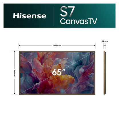 Hisense 65" Canvas TV S7SAU 4K Hi-QLED 144Hz Smart TV (2026)