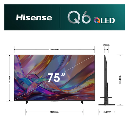 Hisense 75" Q6SAU 4K QLED Smart TV (2026)