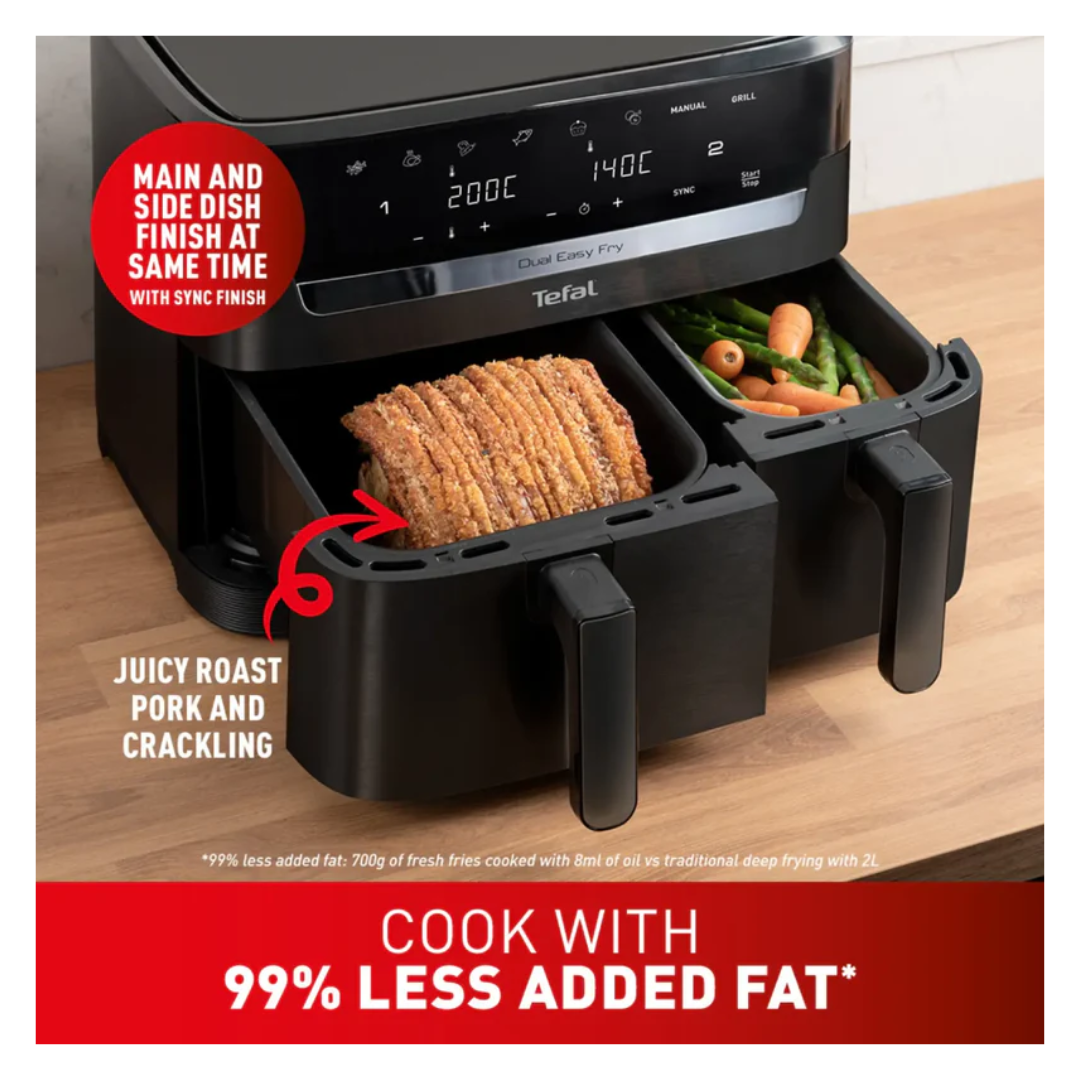 Tefal 8.3L Dual Easy Fry Essential Black