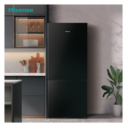 Hisense 417L Bottom Mount Fridge Black Steel