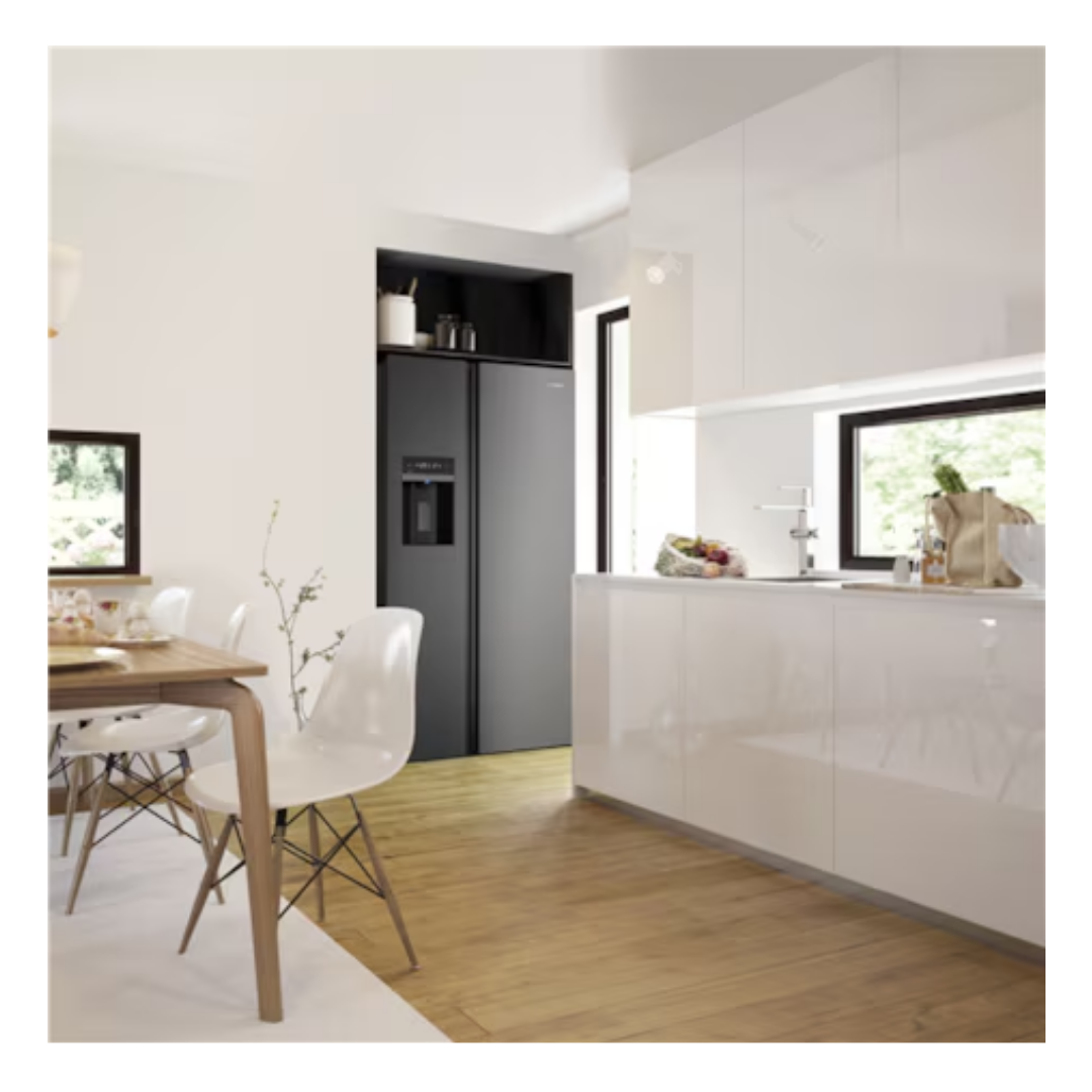 Westinghouse 596L Side By Side Fridge Matte Black