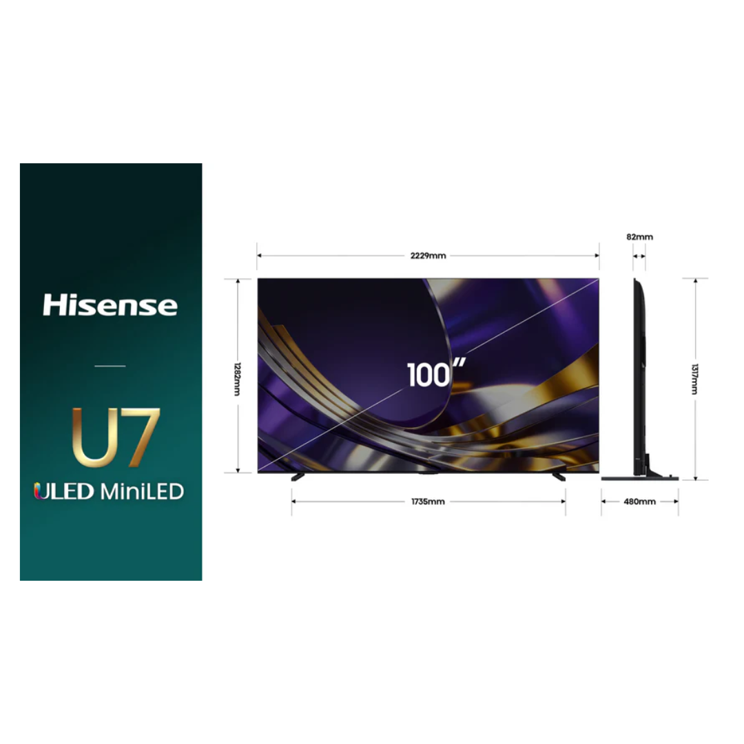 Hisense 100" ULED MiniLED U7SAU 4K QLED 165Hz Smart TV (2026)