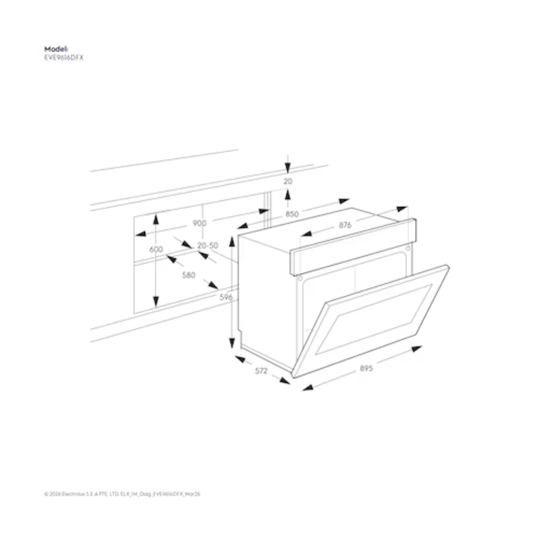 Electrolux 90cm Pyrolytic Built-In Oven with SteamBake