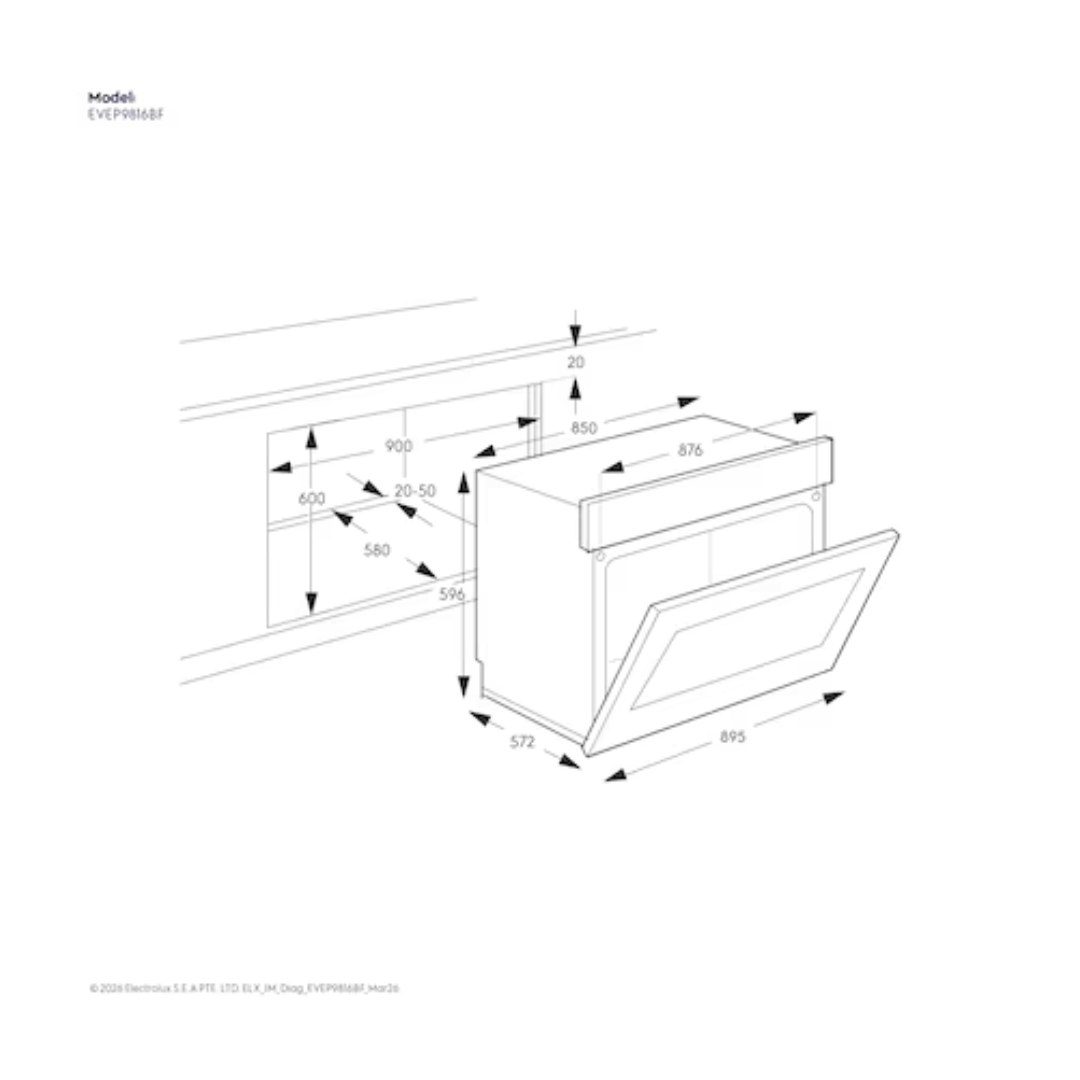Electrolux 90cm Pyrolytic Built-In Oven with AirFry
