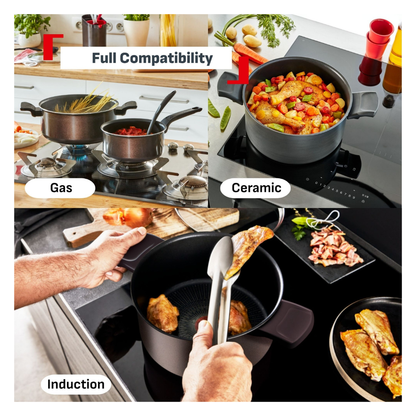 Tefal Recycle Induction Ceramic Green Lichen Non-Stick Sautepan 24cm + Lid