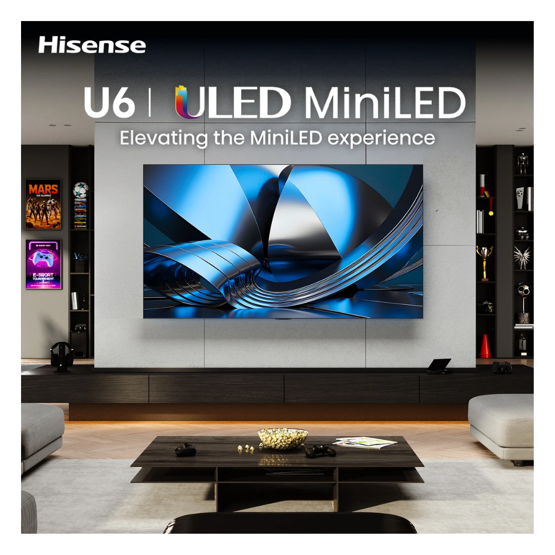 Hisense ULED MiniLED 55" U6S Hi-QLED 144Hz 4K Smart AI TV (2026)