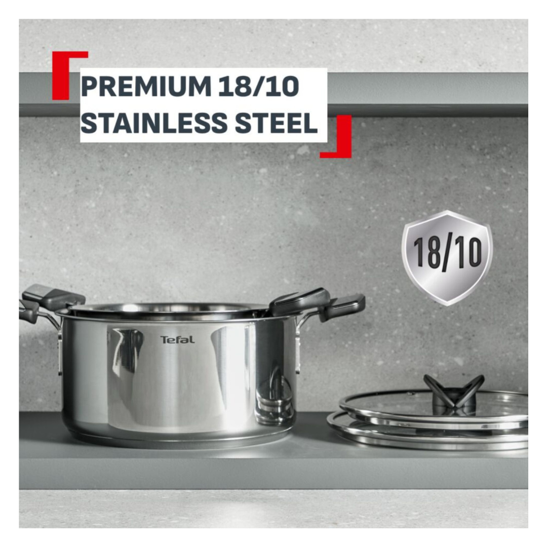 Tefal Emotion+ Induction Stainless Steel Uncoated Stewpot 24cm + Lid