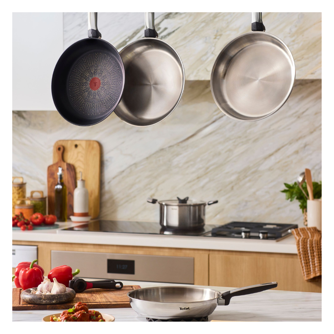 Tefal Emotion+ Induction Stainless Steel Uncoated Frypan 24cm