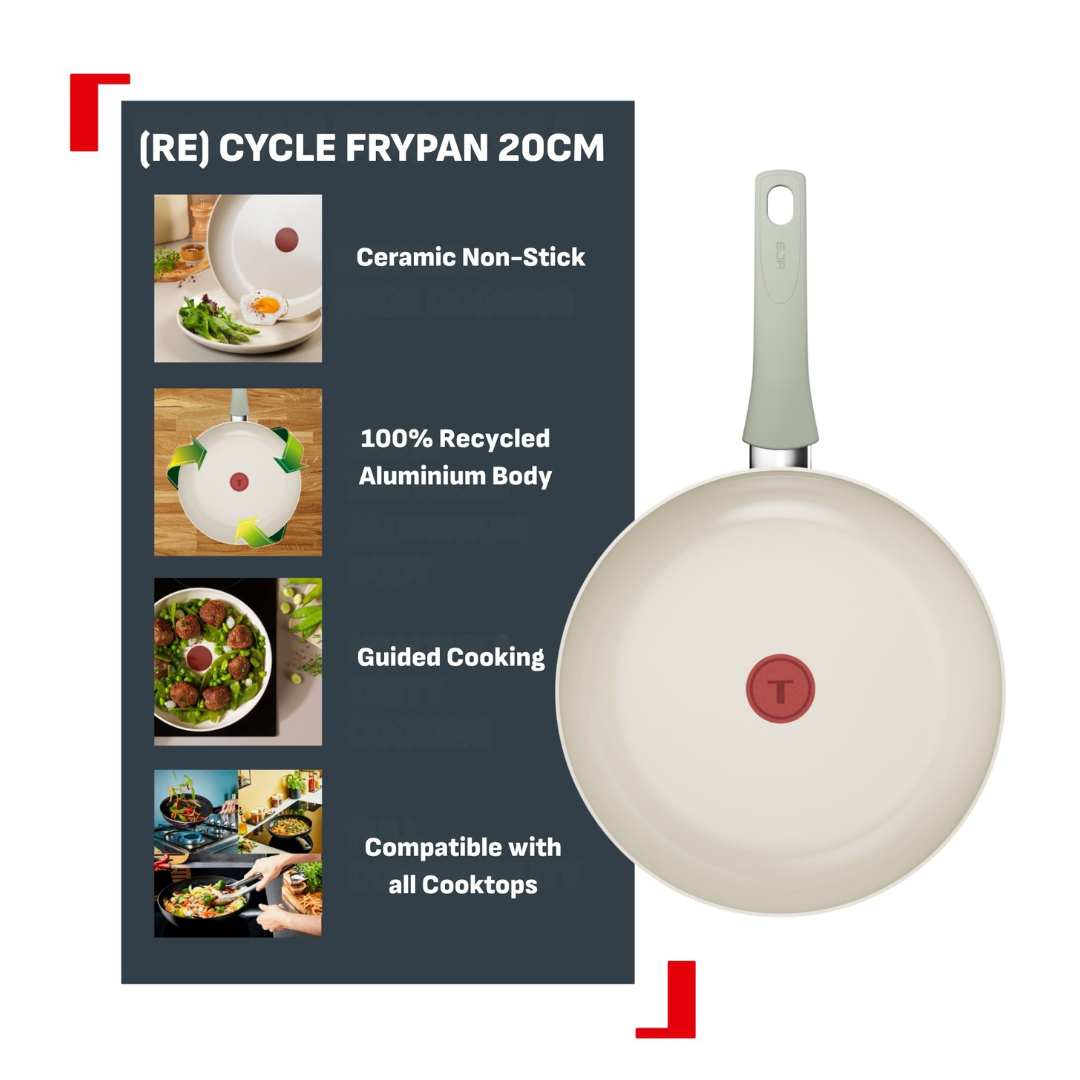 Tefal Recycle Induction Ceramic Green Lichen Non-Stick Frypan 20cm