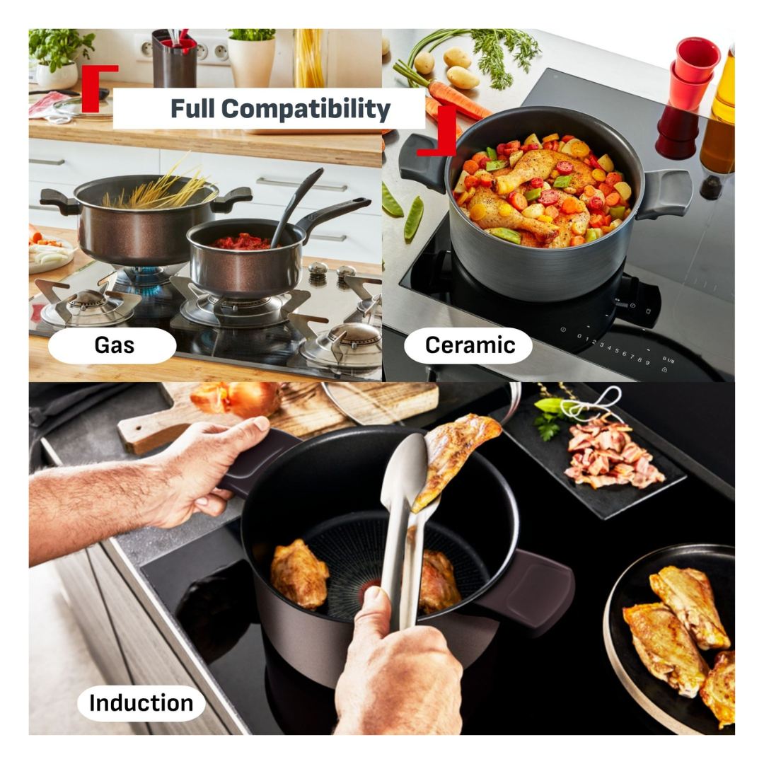 Tefal Recycle Induction Ceramic Green Lichen Non-Stick Saucepan 16cm