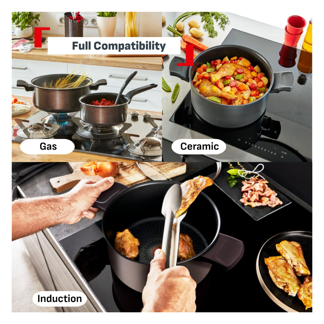 Tefal Recycle Induction Ceramic Green Lichen Non-Stick Saucepan 20cm