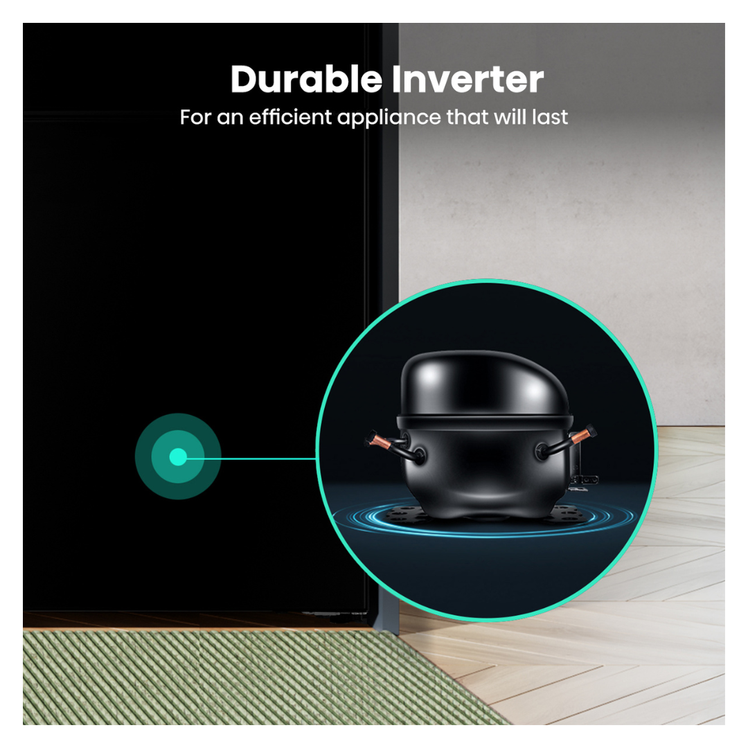 Hisense 417L Bottom Mount Fridge Black Steel