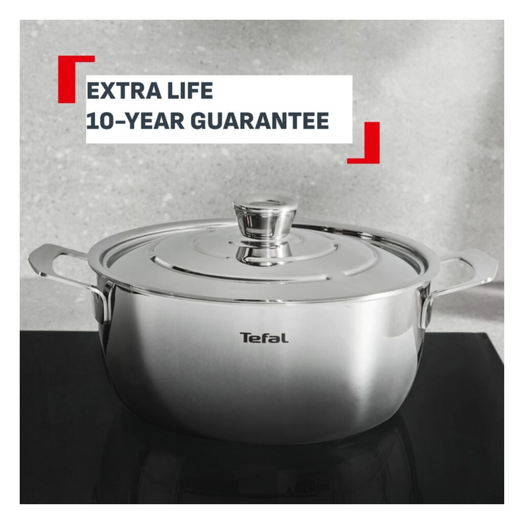 Tefal Emotion+ Gourmet Induction Stainless Steel Uncoated Dutch Oven 24cm
