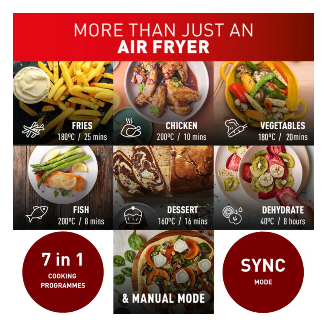 Tefal 8.3L Dual Easy Fry Essential Black