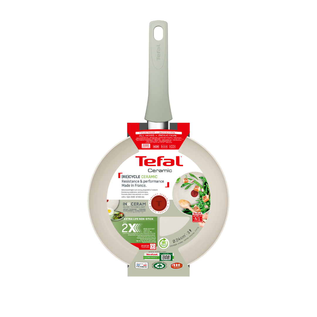 Tefal Recycle Induction Ceramic Green Lichen Non-Stick Frypan 24cm