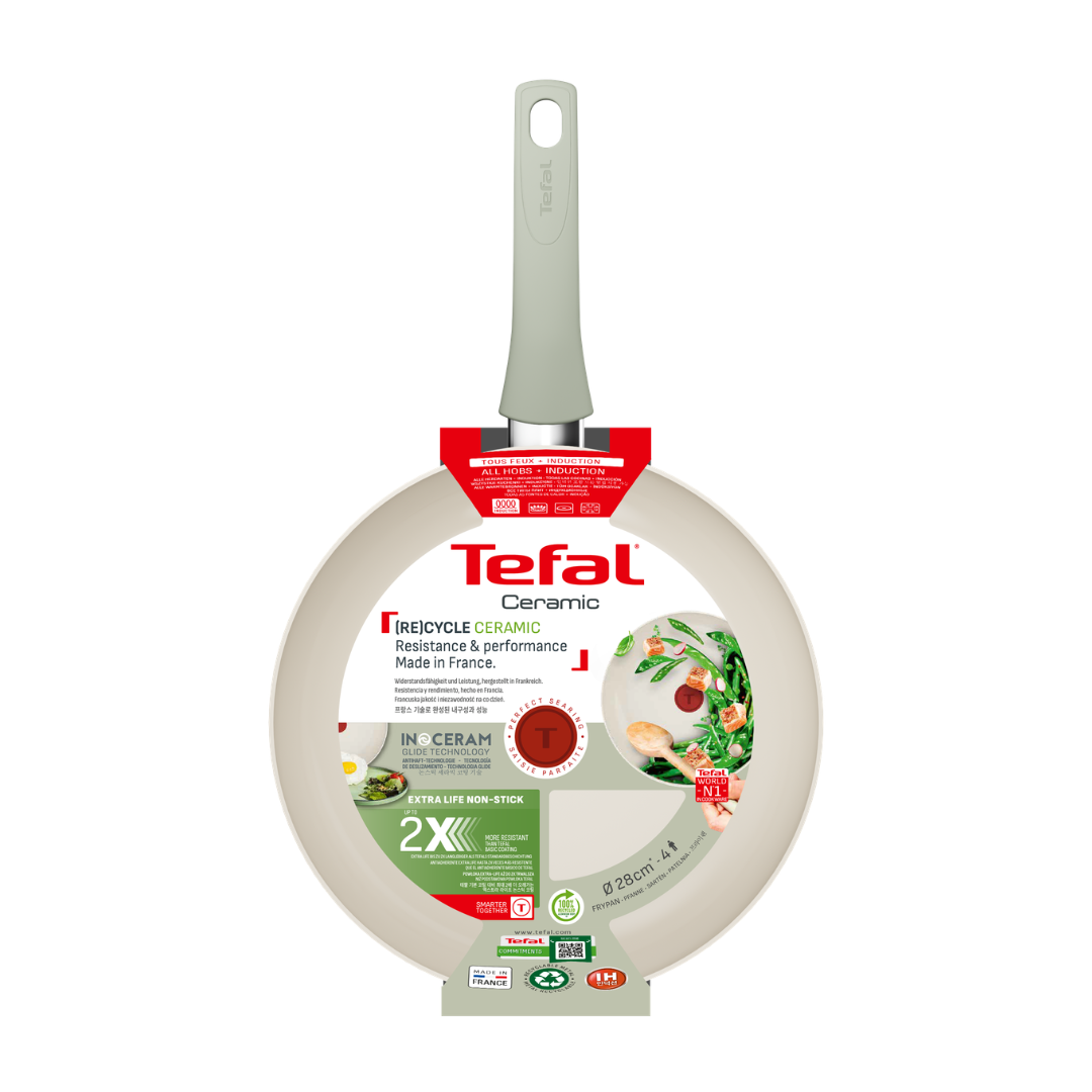 Tefal Recycle Induction Ceramic Green Lichen Non-Stick Frypan 28cm