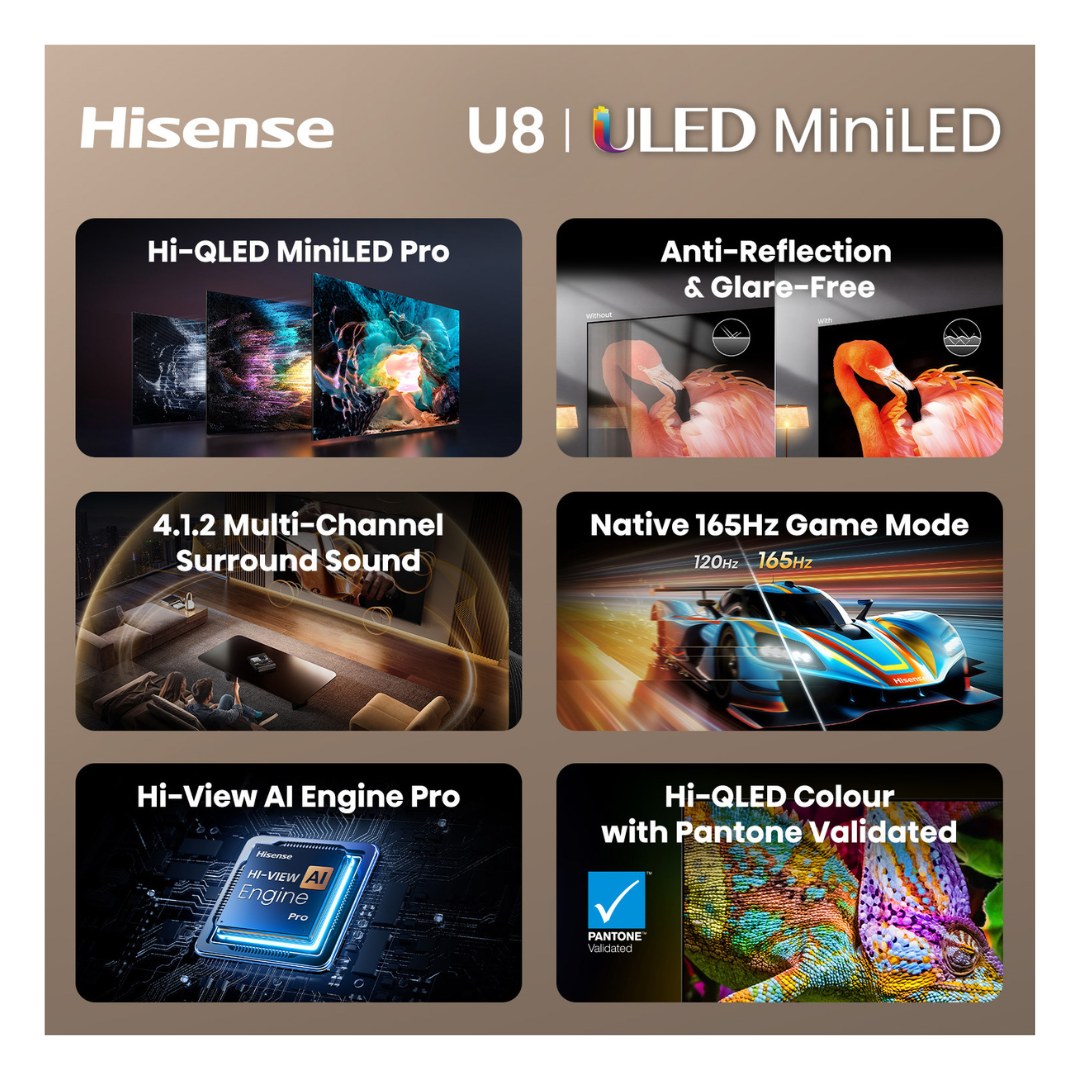 Hisense 75" ULED MiniLED Pro 4K QLED 165Hz Smart TV (2026)