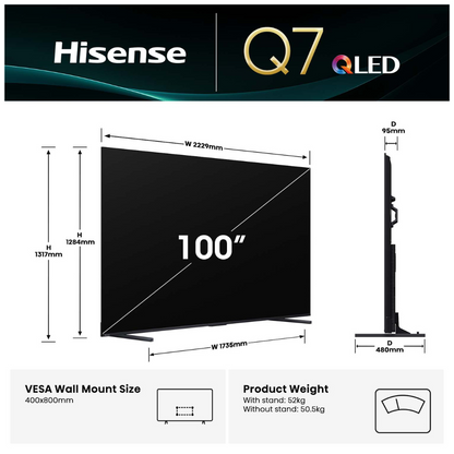 Hisense 100" Q7QAU 4K QLED Smart TV (2025)