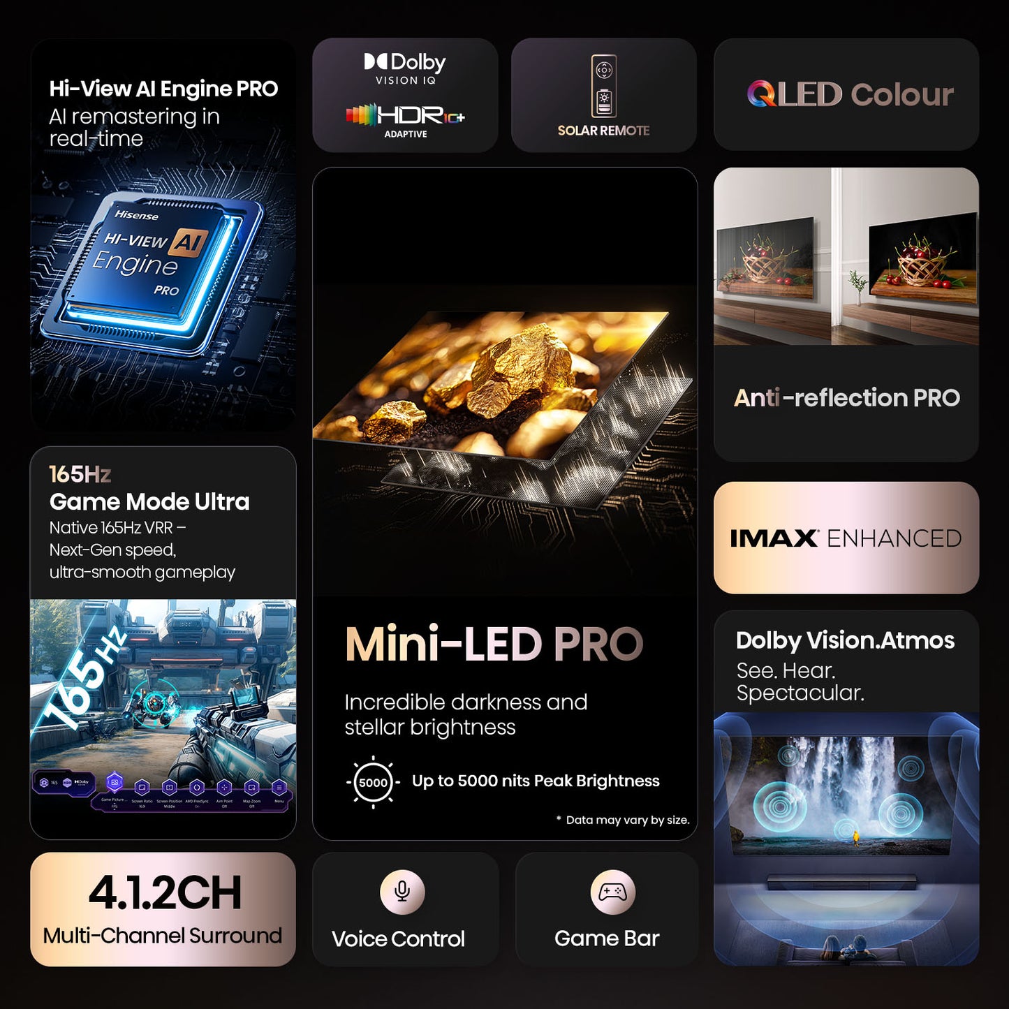 Hisense 100" U8QAU 4K QLED 165Hz Smart TV (2025)