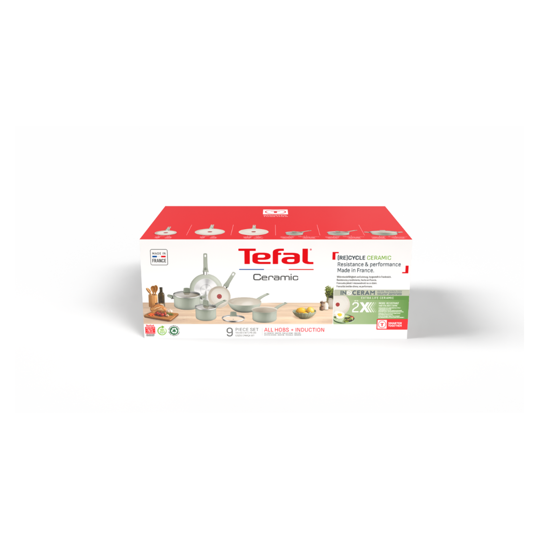 Tefal Recycle Ceramic Induction Non-Stick Green Lichen 6pc Set
