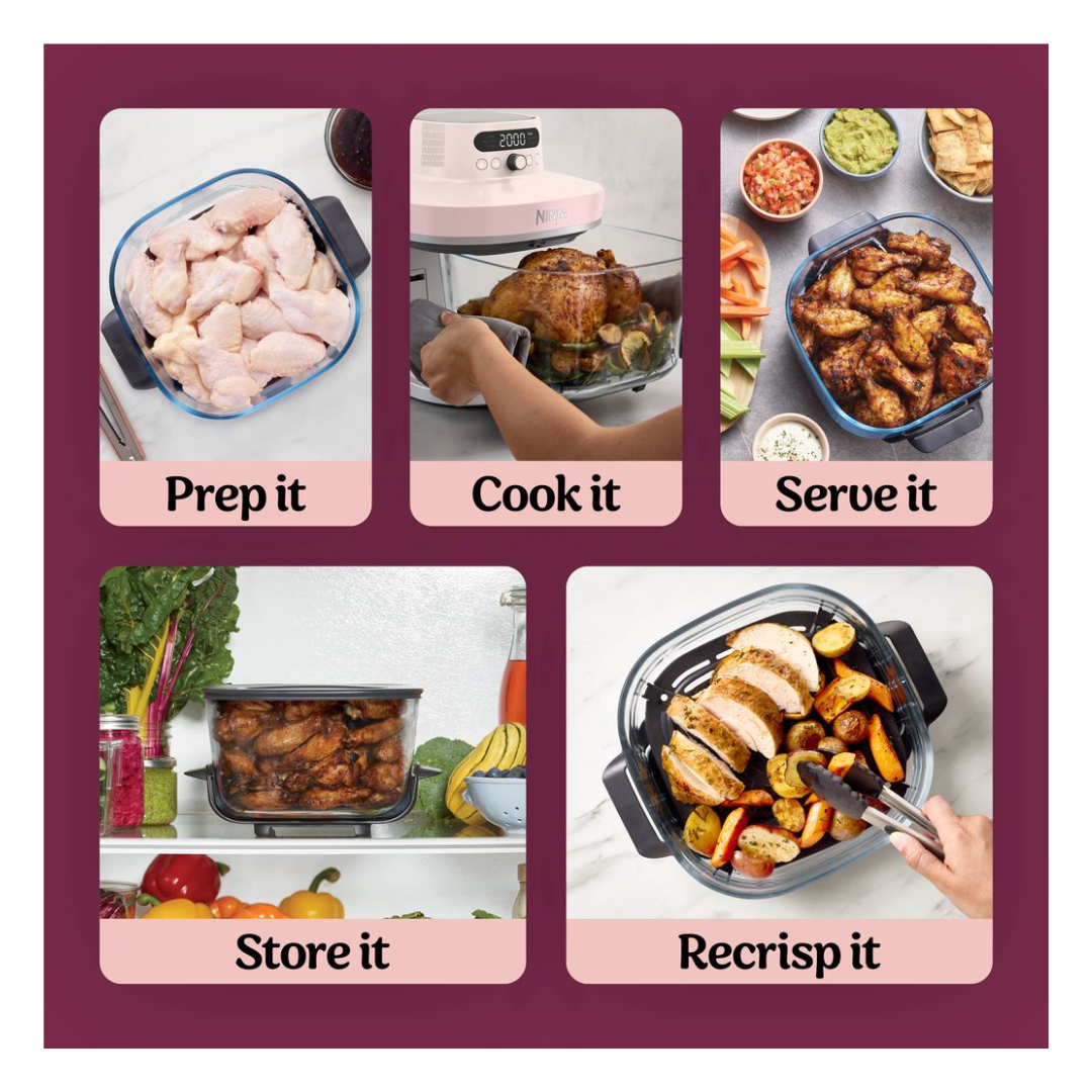 Ninja Crispi Pro 6-in-1 Countertop Glass Air Fryer - Pink