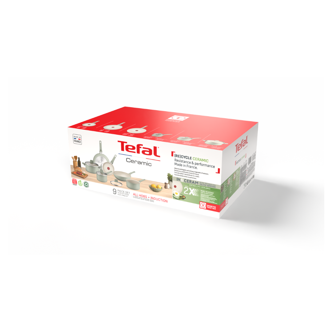 Tefal Recycle Ceramic Induction Non-Stick Green Lichen 6pc Set
