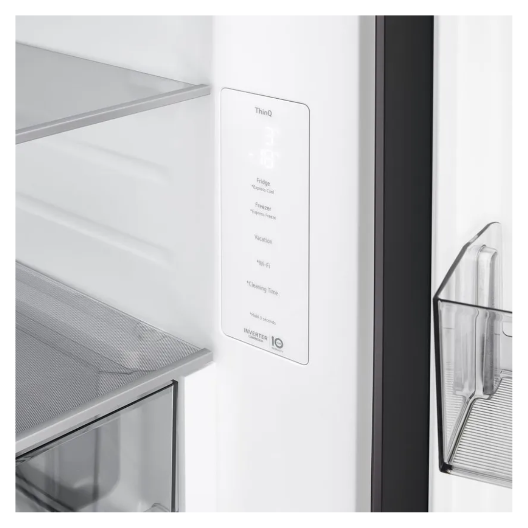 LG 436L Bottom Mount Fridge Black Steel