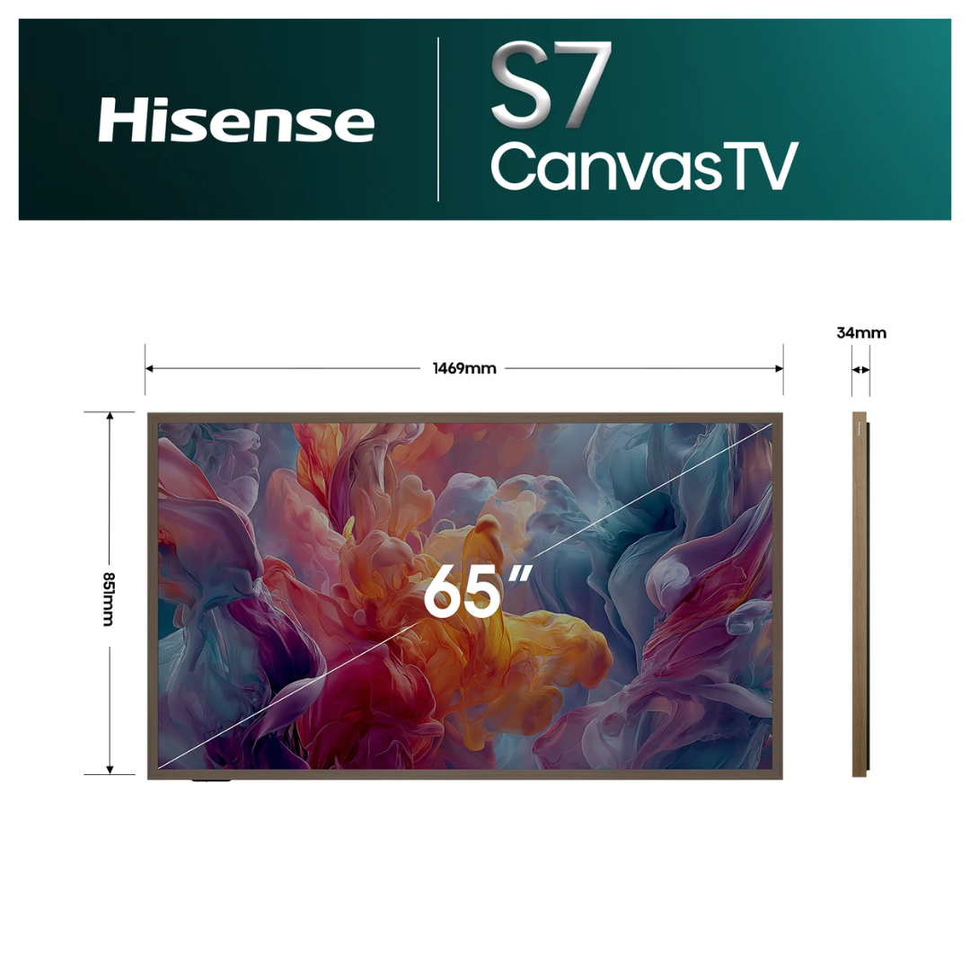 Hisense 65" Canvas TV S7SAU 4K Hi-QLED 144Hz Smart TV (2026)