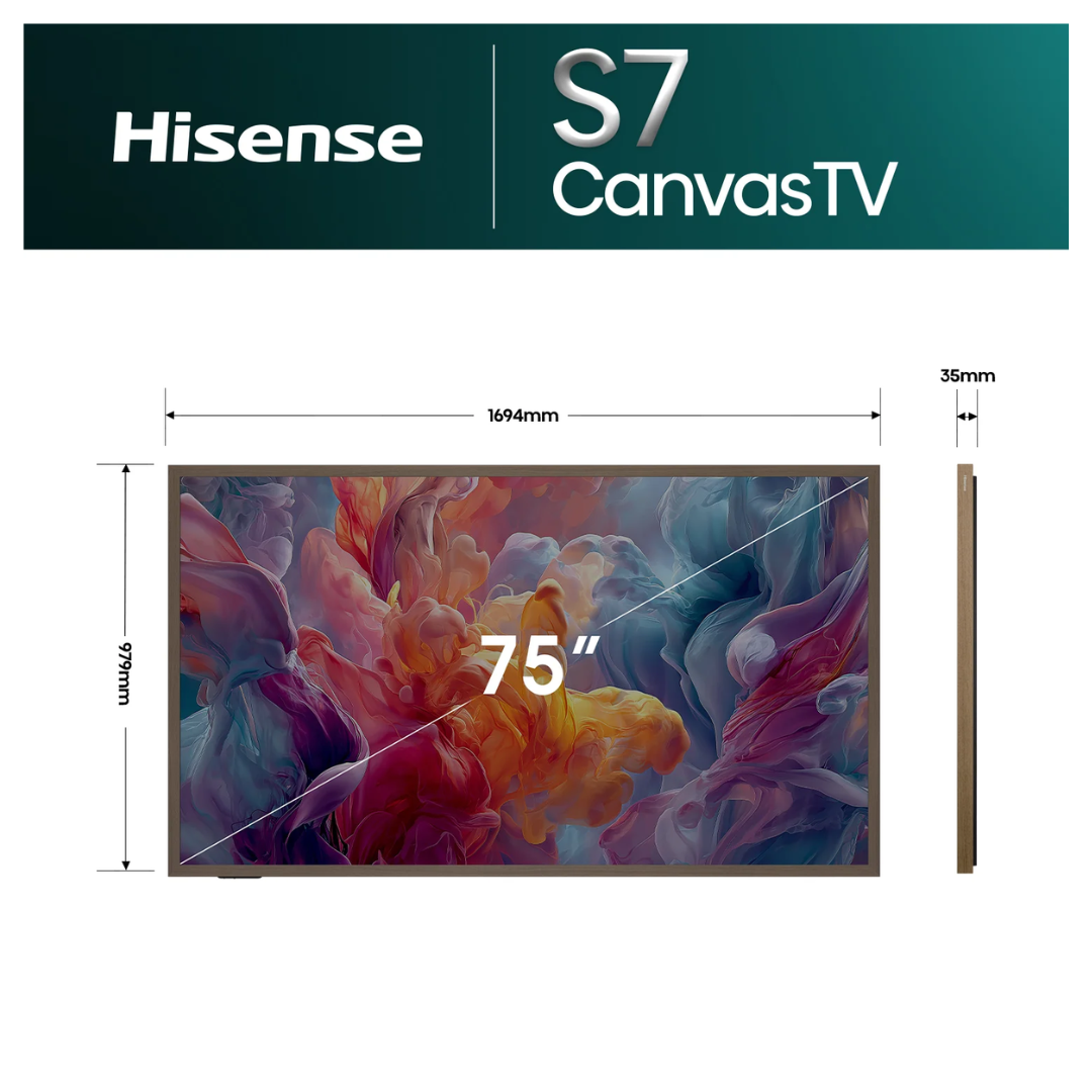 Hisense 75" Canvas TV S7SAU 4K Hi-QLED 144Hz Smart TV (2026)