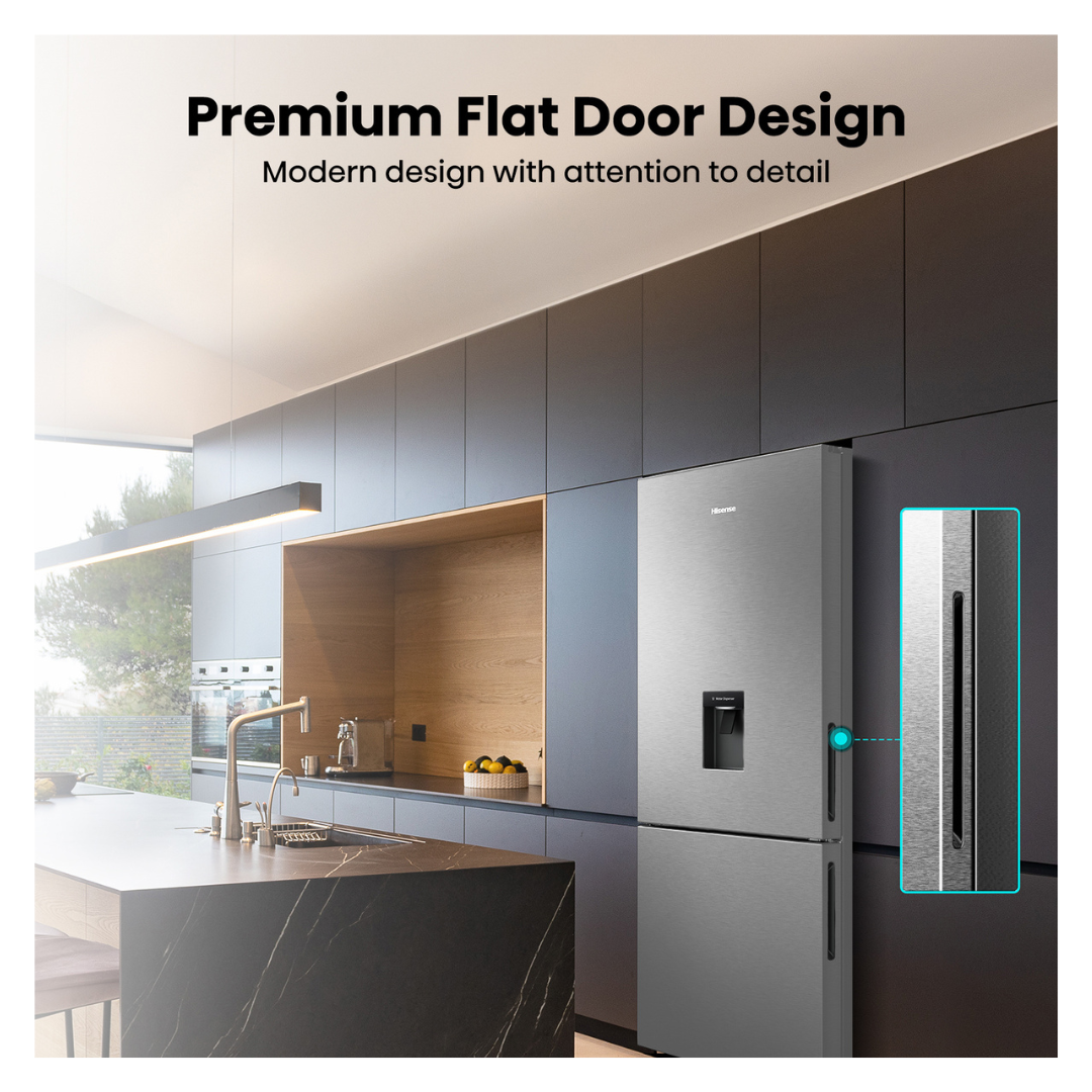 Hisense 415L Bottom Mount Fridge Stainless Steel
