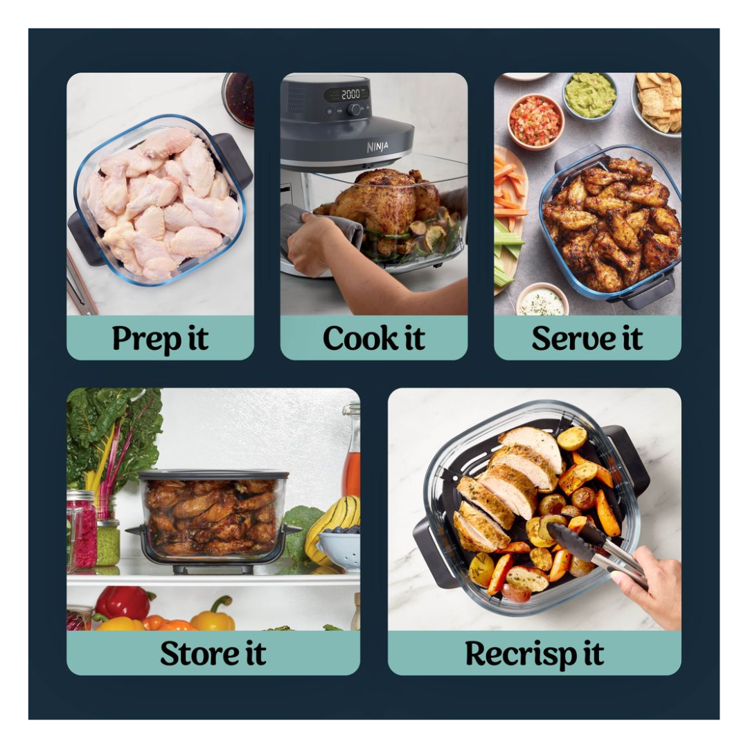 Ninja Crispi Pro 6-in-1 Countertop Glass Air Fryer - Cyberspace