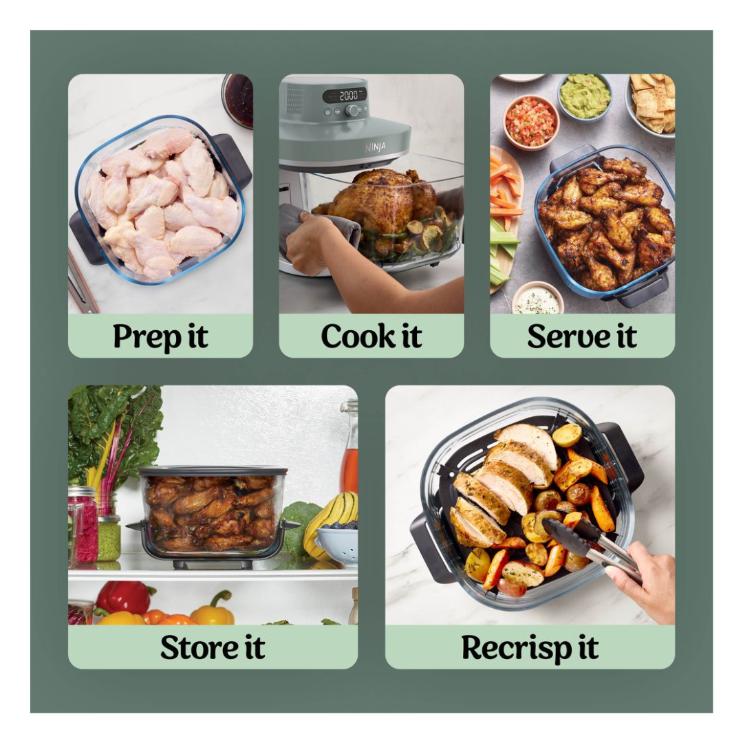 Ninja Crispi Pro 6-in-1 Countertop Glass Air Fryer - Sage Green