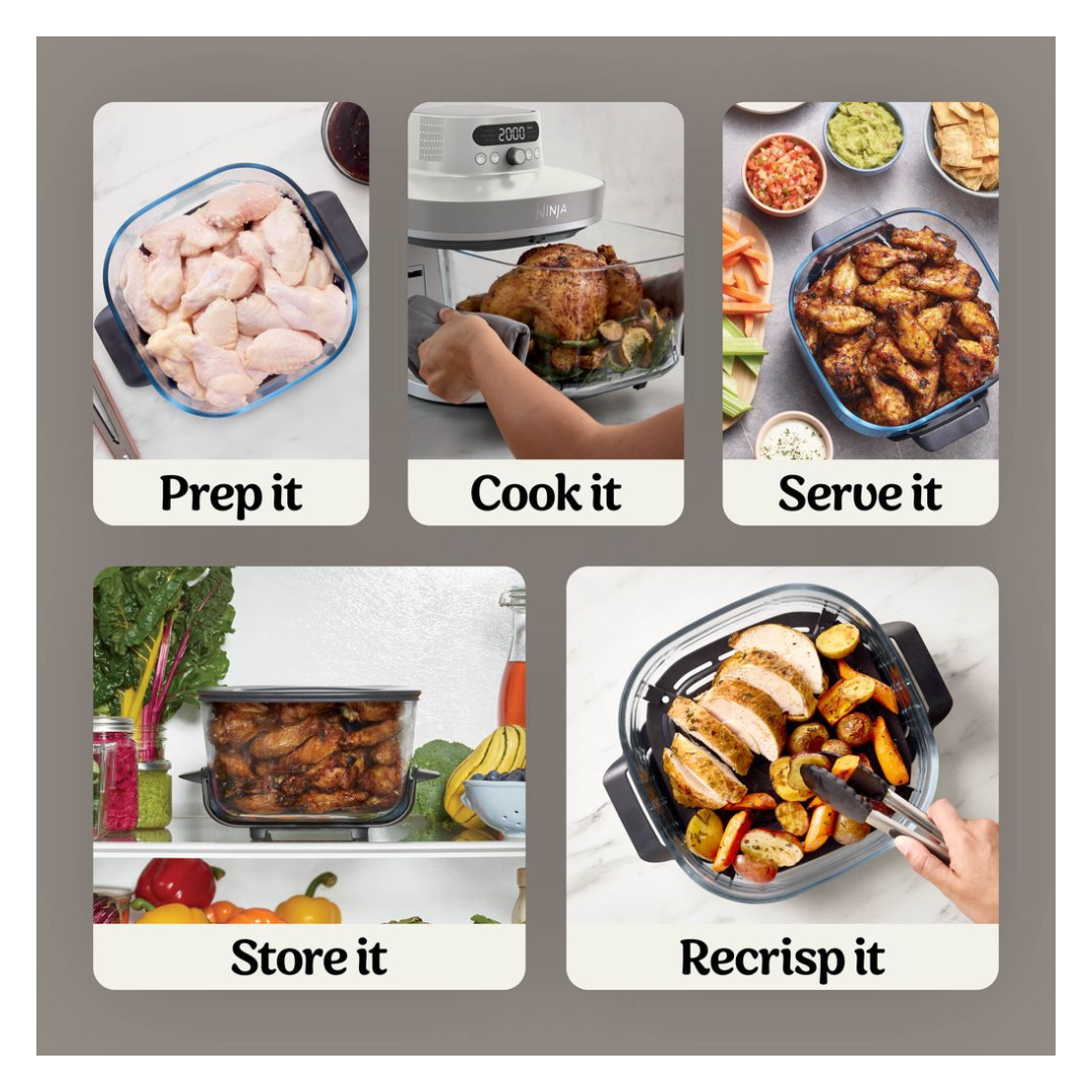 Ninja Crispi Pro 6-in-1 Countertop Glass Air Fryer - Stone