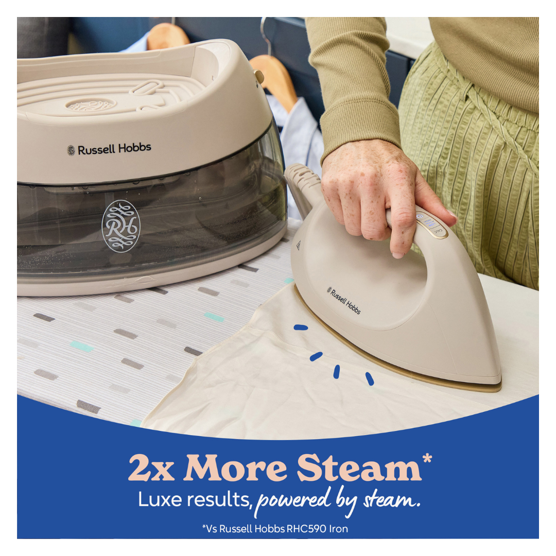 Russell Hobbs Fabric Luxe Steam Generator - Stone