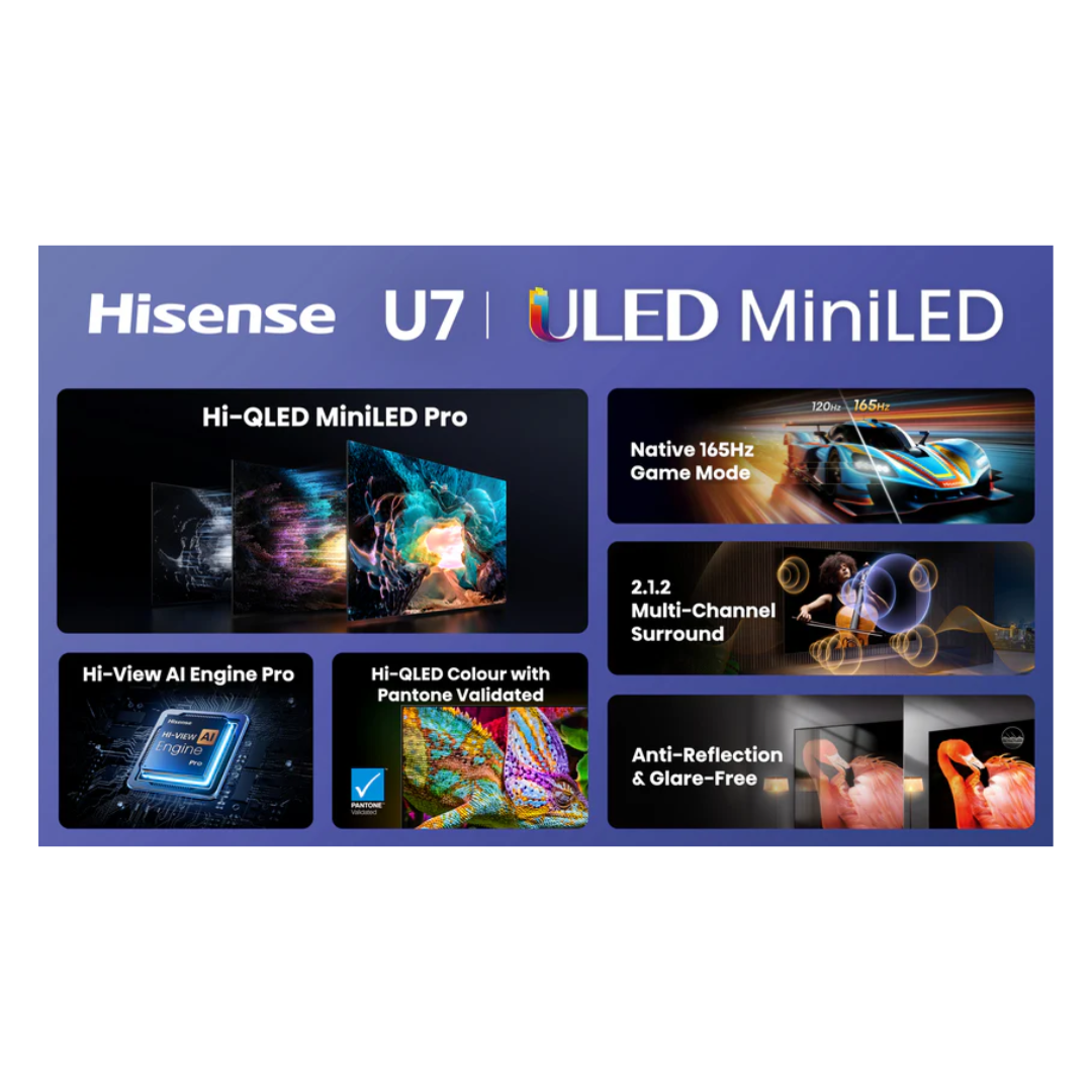 Hisense 100" ULED MiniLED U7SAU 4K QLED 165Hz Smart TV (2026)
