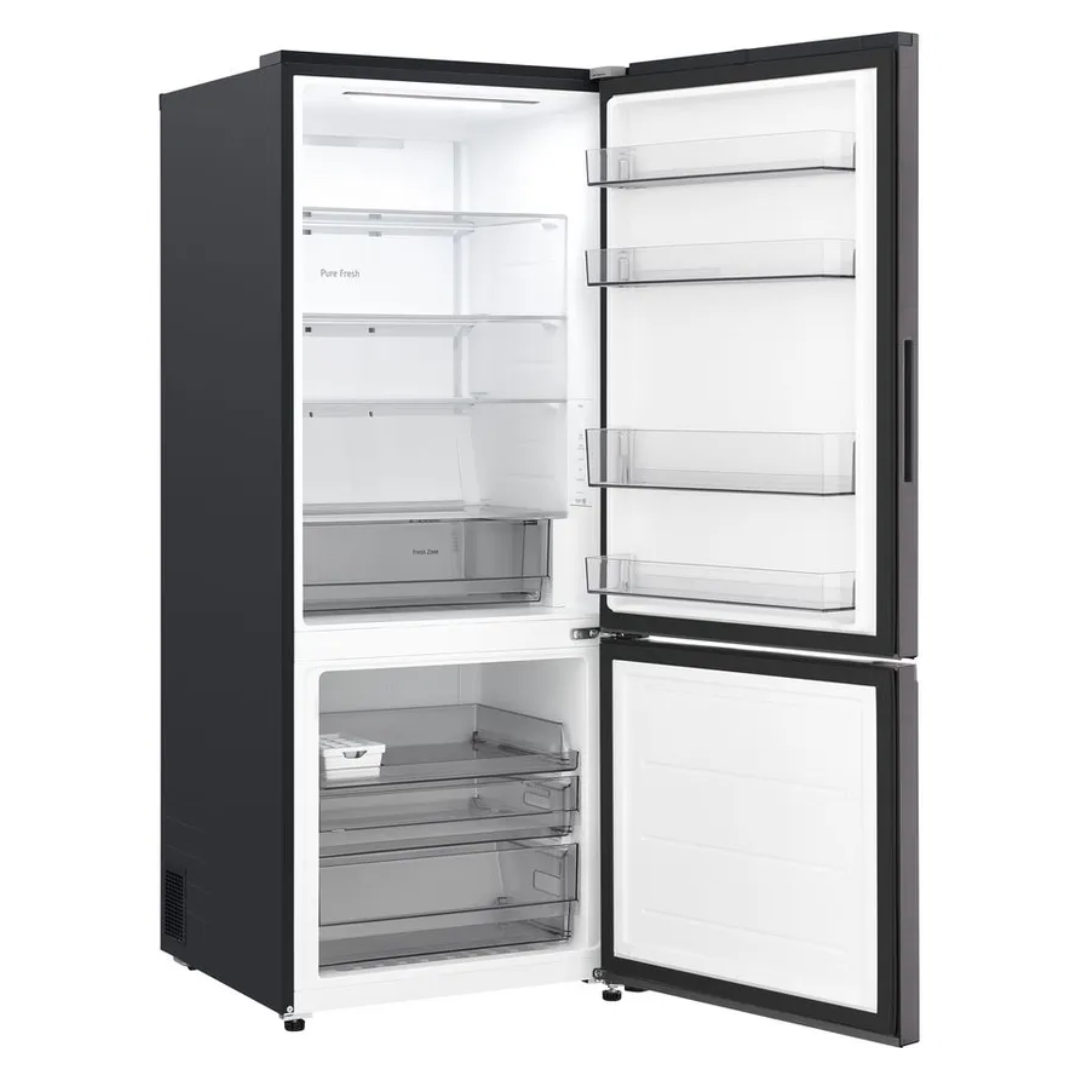 LG 436L Bottom Mount Fridge Black Steel