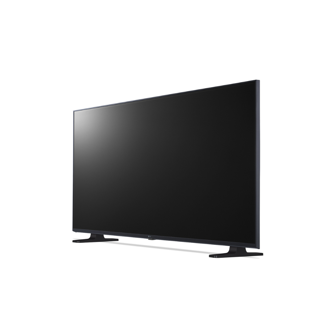 Angle view of the LG 32" LED HD Smart TV on a white background. 