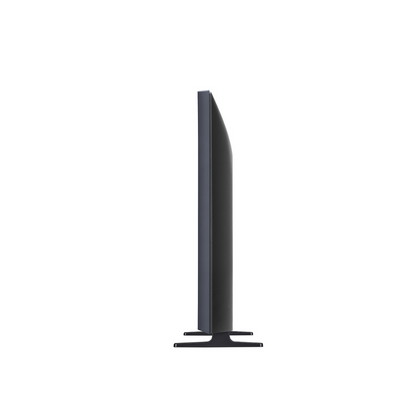 Black LG 32" LED HD TV side view  on a white background