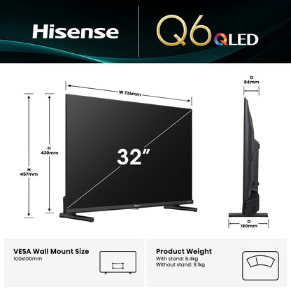 Hisense 32" Q6QAU FHD QLED Smart TV (2025)