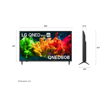 LG 43" QNED80B EVO AI MINI LED 4K SMART TV (2026)
